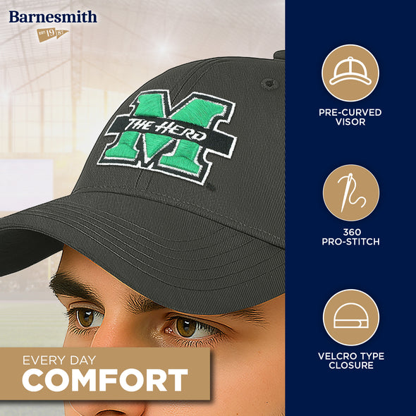 Marshall University Spirit Baseball Hat One-Size (Black)