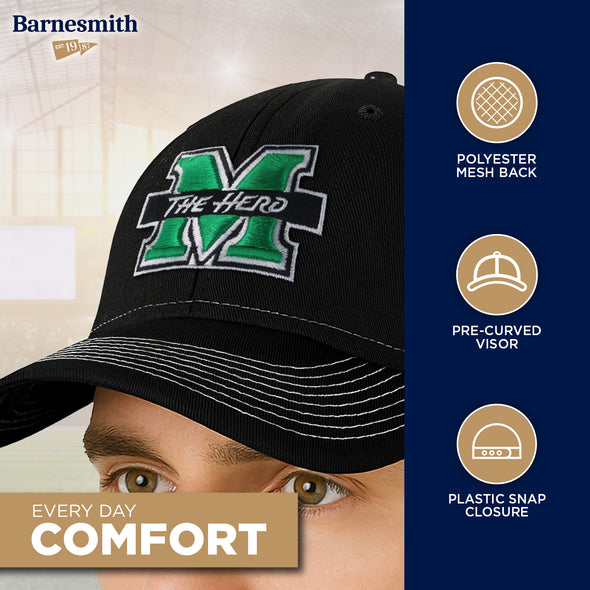 Marshall University Sideline Trucker Hat One-Size (Black/White)