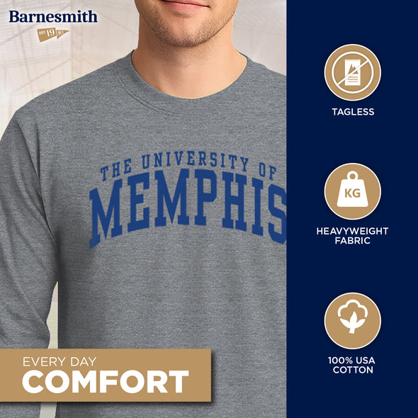 The University of Memphis Classic Long Sleeve T-Shirt (Charcoal Grey)