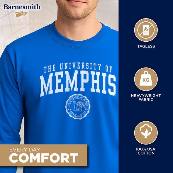 The University of Memphis Heritage Long Sleeve T-Shirt (Royal Blue)