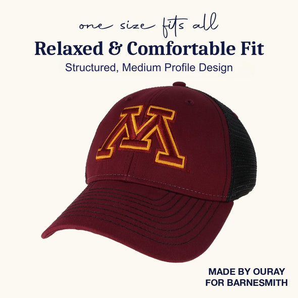 University of Minnesota Sideline Trucker Hat One-Size (Maroon/Black)