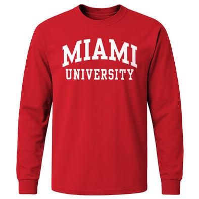 Miami University Classic Long Sleeve T-Shirt (Red)