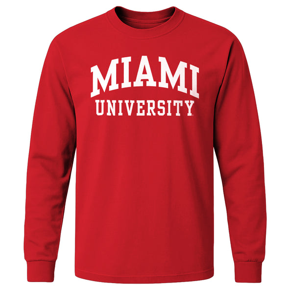 Miami University Classic Long Sleeve T-Shirt (Red)