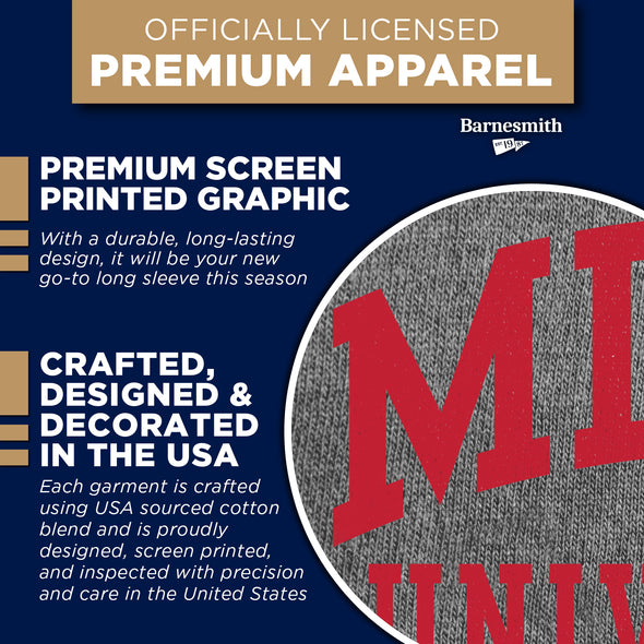 Miami University Classic Long Sleeve T-Shirt (Charcoal Grey)