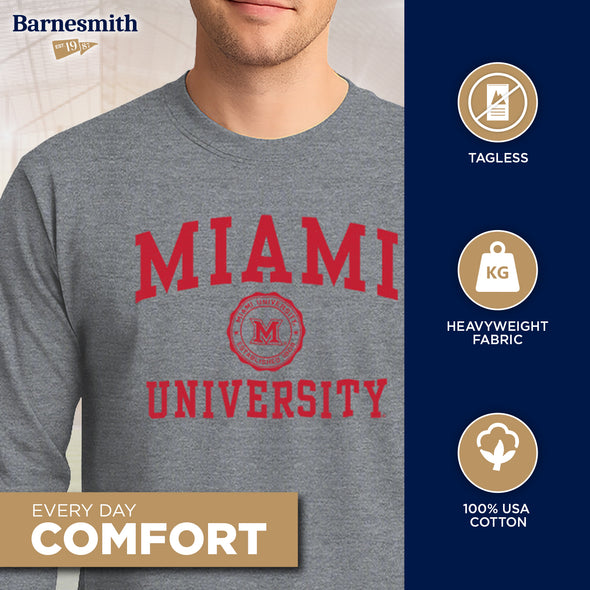 Miami University Heritage Long Sleeve T-Shirt (Charcoal Grey)