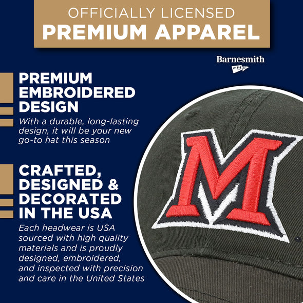 Miami University Spirit Baseball Hat One-Size (Black)