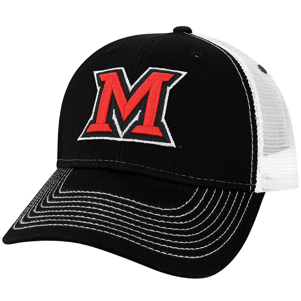 Miami University Sideline Trucker Hat One-Size (Black/White)