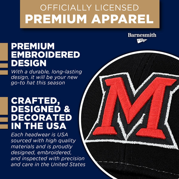 Miami University Sideline Trucker Hat One-Size (Black/White)