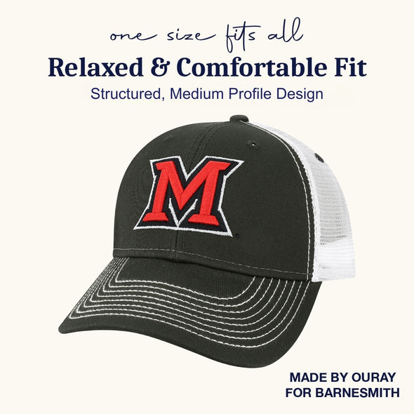 Miami University Sideline Trucker Hat One-Size (Black/White)