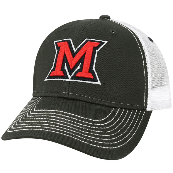 Miami University Sideline Trucker Hat One-Size (Black/White)