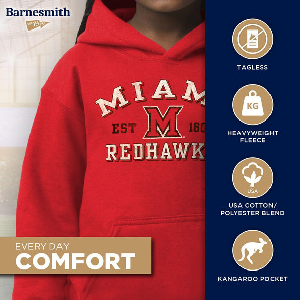 Miami University Youth Hooded Sweatshirt (Red)