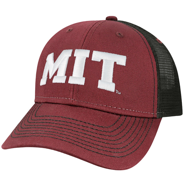 Massachusetts Institute of Technology Sideline Trucker Hat One-Size (Maroon/Black)
