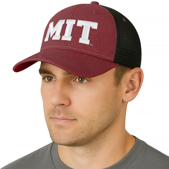 Massachusetts Institute of Technology Sideline Trucker Hat One-Size (Maroon/Black)