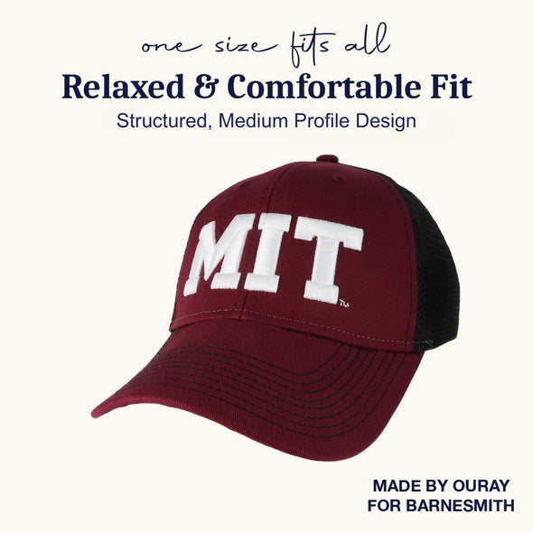 Massachusetts Institute of Technology Sideline Trucker Hat One-Size (Maroon/Black)