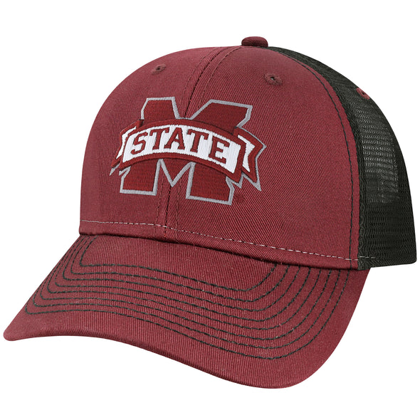 Mississippi State University Sideline Trucker Hat One-Size (Maroon/Black)