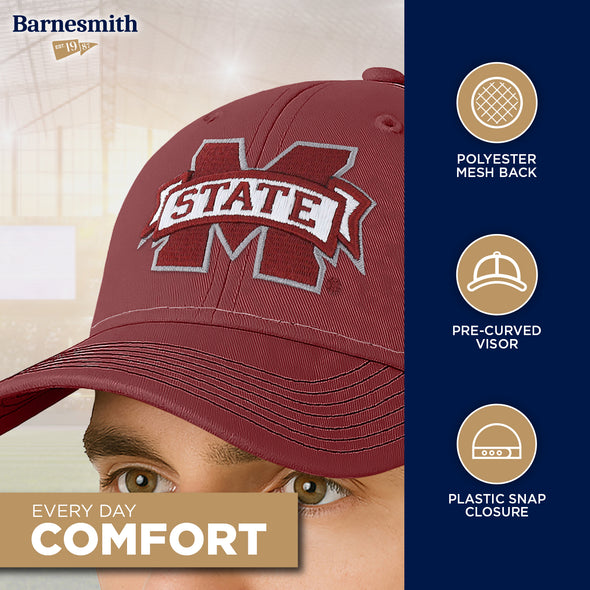 Mississippi State University Sideline Trucker Hat One-Size (Maroon/Black)
