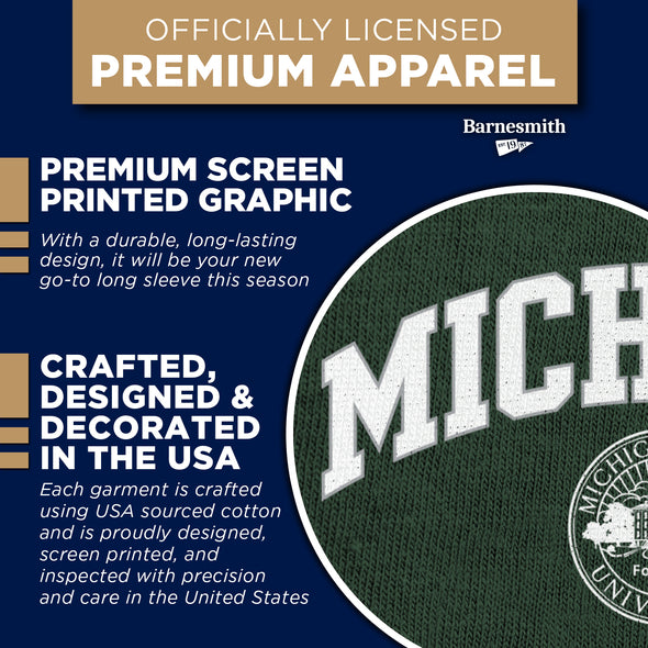 Michigan State University Heritage Long Sleeve T-Shirt (Hunter Green)