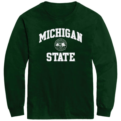 Michigan State University Heritage Long Sleeve T-Shirt (Hunter Green)