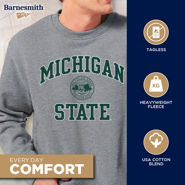 Michigan State University Heritage Crewneck Sweatshirt (Charcoal)