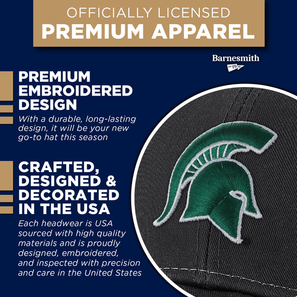 Michigan State University Sideline Trucker Hat One-Size (Dark Grey/White)