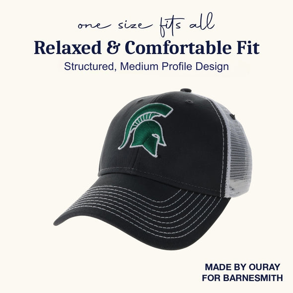 Michigan State University Sideline Trucker Hat One-Size (Dark Grey/White)