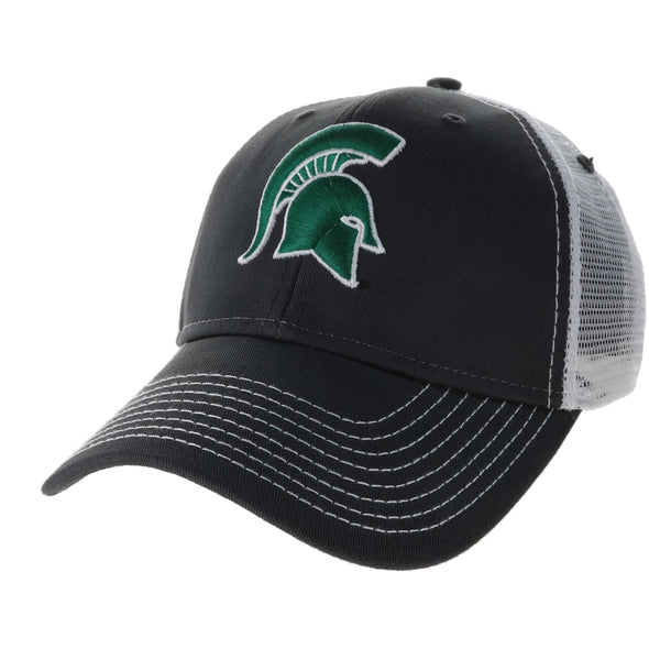 Michigan State University Sideline Trucker Hat One-Size (Dark Grey/White)