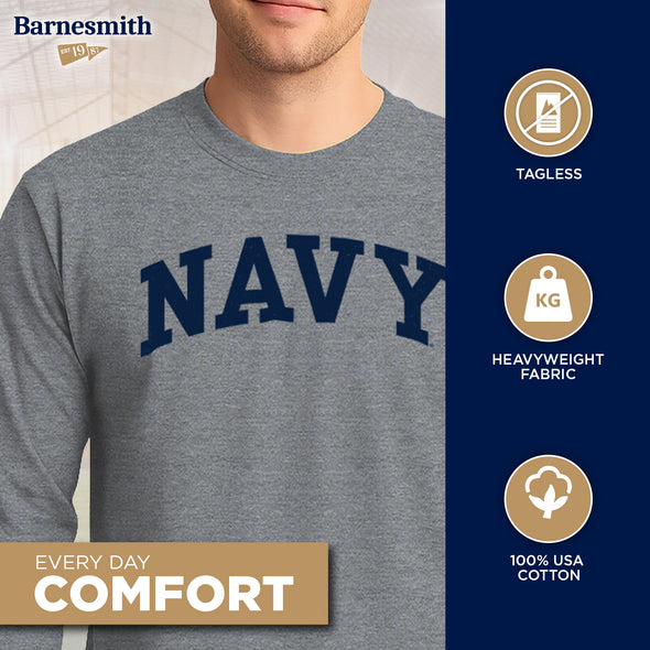 Navy Classic Long Sleeve T-Shirt (Charcoal Grey)