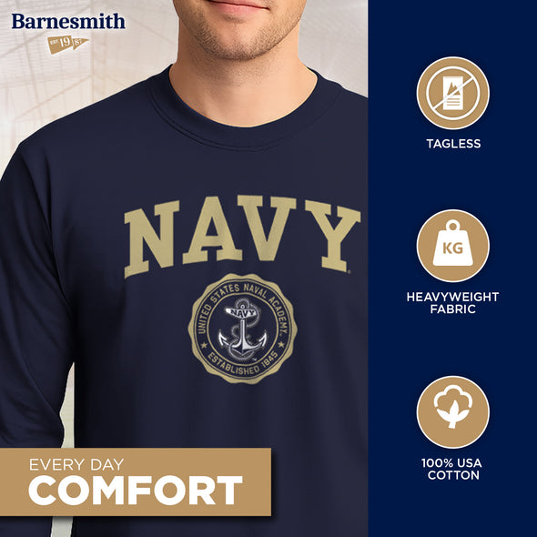 Navy Heritage Long Sleeve T-Shirt (Navy)
