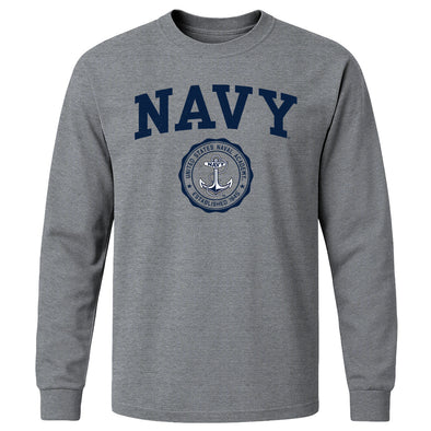 Navy Heritage Long Sleeve T-Shirt (Charcoal Grey)