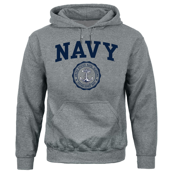 Navy Heritage Hooded Sweatshirt (Charcoal Grey)