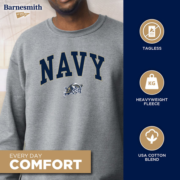 US Naval Academy (Navy) Spirit Sweatshirt (Charcoal Grey)
