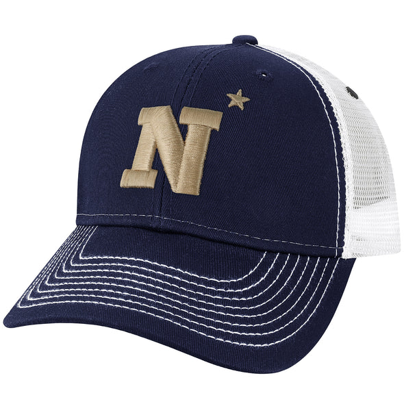 US Naval Academy (Navy) Sideline Trucker Hat One-Size (Navy/White)