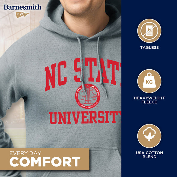 North Carolina State University Heritage Hooded Sweatshirt (Charcoal Grey)
