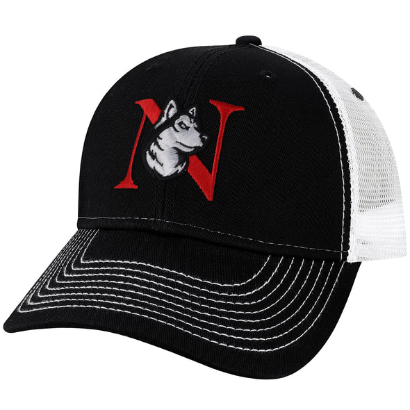 Northeastern University Sideline Trucker Hat One-Size (Black/White)