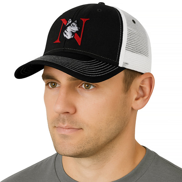 Northeastern University Sideline Trucker Hat One-Size (Black/White)