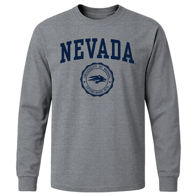 University of Nevada Reno Heritage Long Sleeve T-Shirt (Charcoal Grey)
