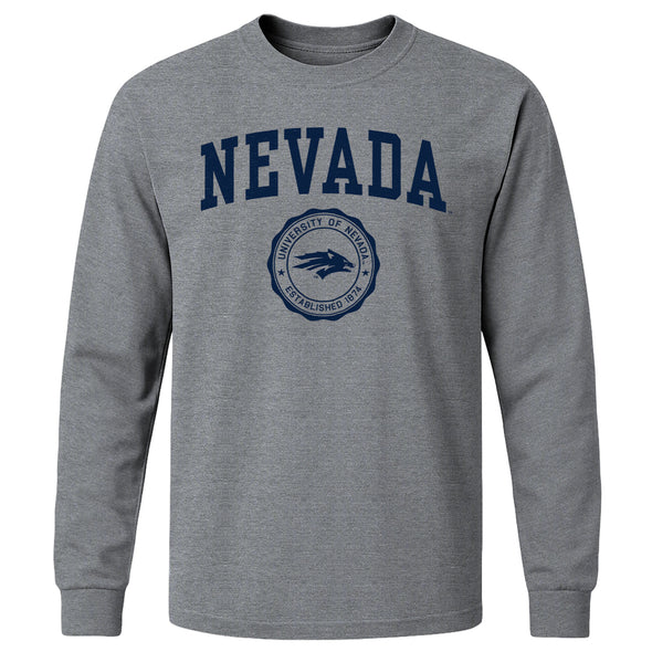 University of Nevada Reno Heritage Long Sleeve T-Shirt (Charcoal Grey)