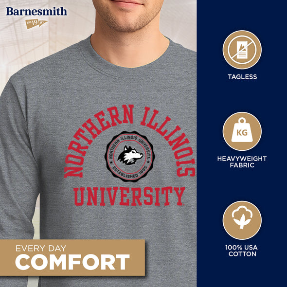 Northern Illinois University Heritage Long Sleeve T-Shirt (Charcoal Grey)