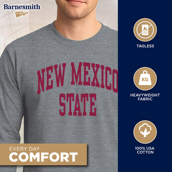 New Mexico State University Classic Long Sleeve T-Shirt (Charcoal Grey)