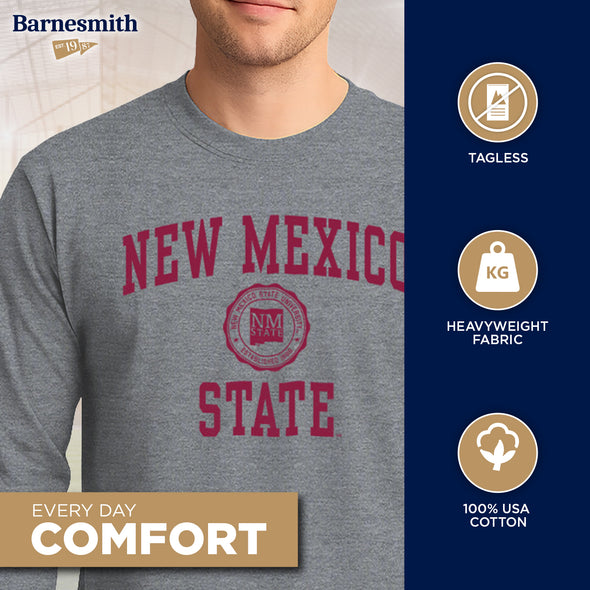 New Mexico State University Heritage Long Sleeve T-Shirt (Charcoal Grey)