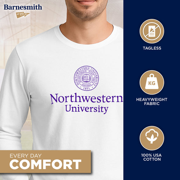 Northwestern University Heritage Long Sleeve T-Shirt (White)