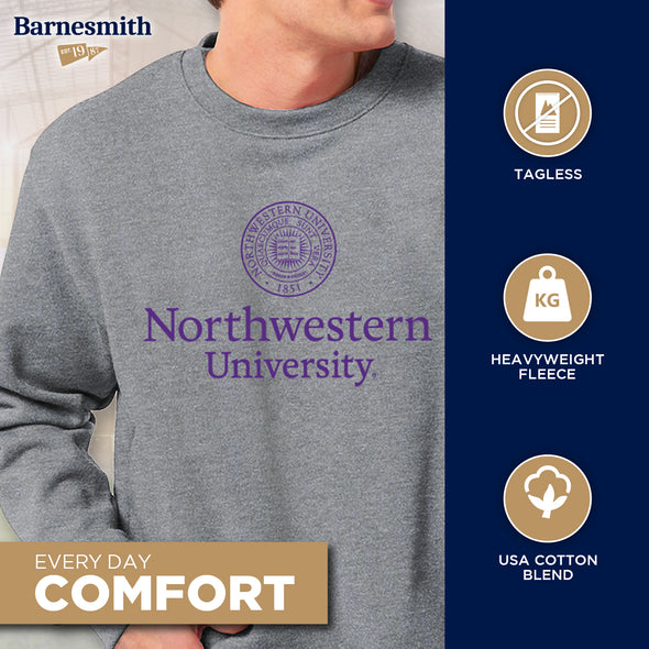 Northwestern University Heritage Crewneck Sweatshirt (Charcoal)