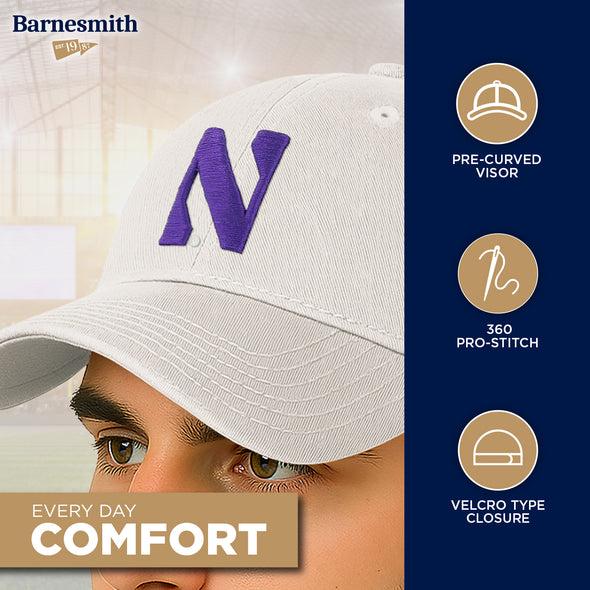 Northwestern University Spirit Baseball Hat One-Size (White)
