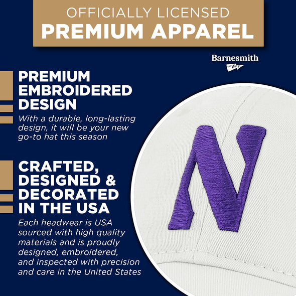 Northwestern University Spirit Baseball Hat One-Size (White)