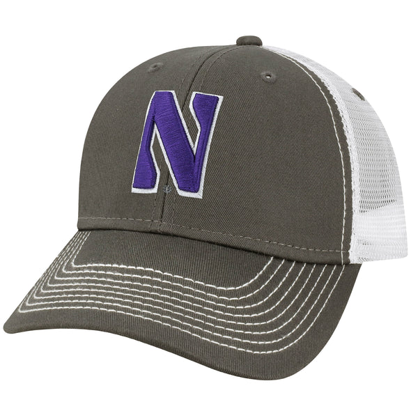 Northwestern University Sideline Trucker Hat One-Size (Dark Grey/White)