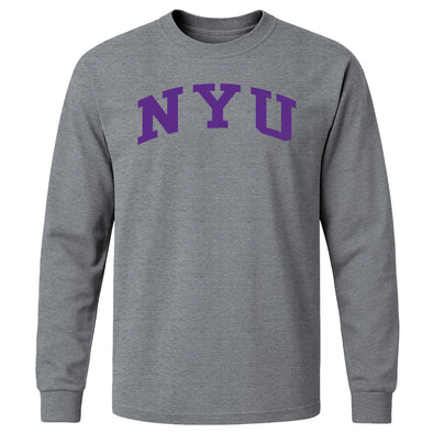 New York University Classic Long Sleeve T-Shirt (Charcoal Grey)