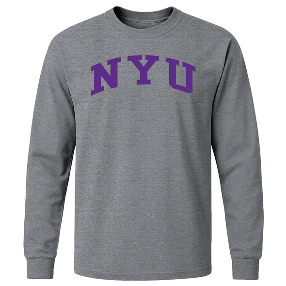 New York University Classic Long Sleeve T-Shirt (Charcoal Grey)
