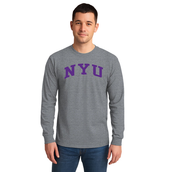 New York University Classic Long Sleeve T-Shirt (Charcoal Grey)