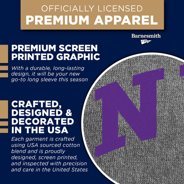 New York University Classic Long Sleeve T-Shirt (Charcoal Grey)