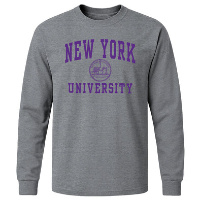 New York University Heritage Long Sleeve T-Shirt (Charcoal Grey)